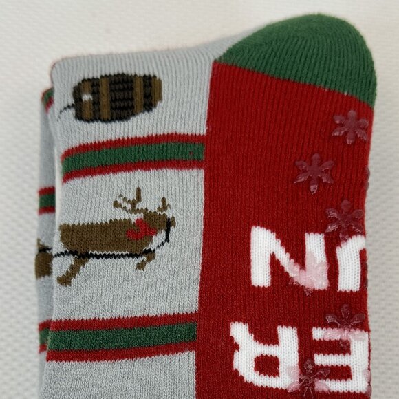 Muk Luks Mens Thermal Crew Socks Beer Run Brushed Lining Non-Slip Holiday 9-12 - Picture 3 of 6